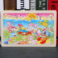 80PCS wooden educational toys educational development baby kids training toys children animal puzzle