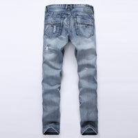 MCCKLE Fashion Brand Designer Mens Ripped Jeans Pants Light Blue Slim Fit Distressed Denim Joggers Male Plus Size Jean Trousers