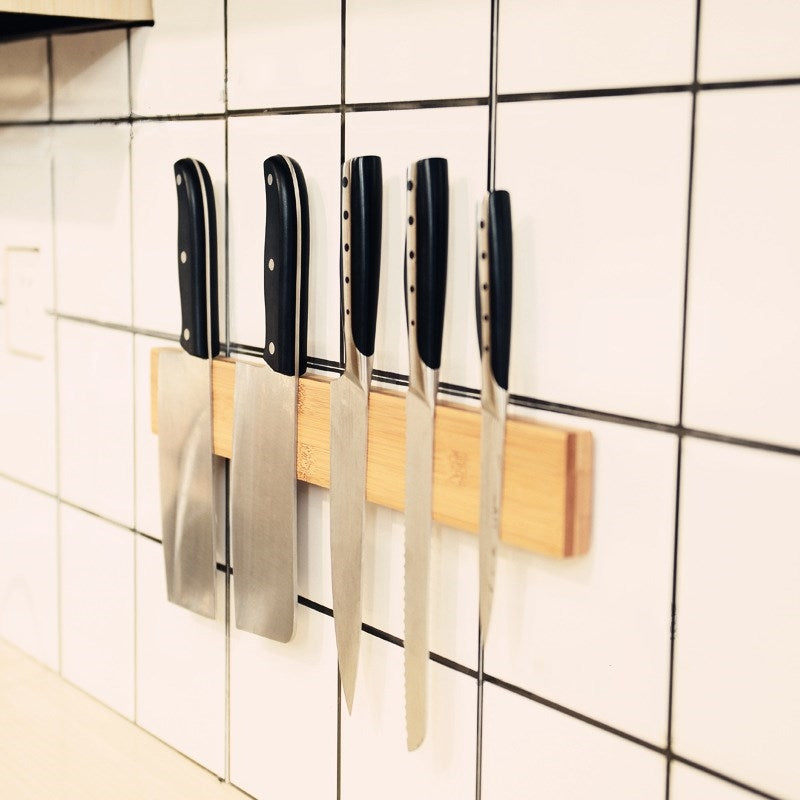 Bamboo Magnetic Wall Hanging  Long Strip  Knife Holder