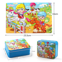 80PCS wooden educational toys educational development baby kids training toys children animal puzzle