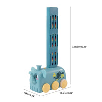 Domino Train Toy Stacking Block Set Domino Building Block Brain Developmental Electric Car Cartoon Block For Kids