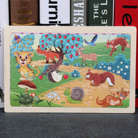 80PCS wooden educational toys educational development baby kids training toys children animal puzzle